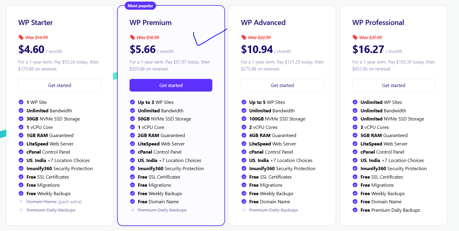 Mochahost wordpress hosting plans and pricing
