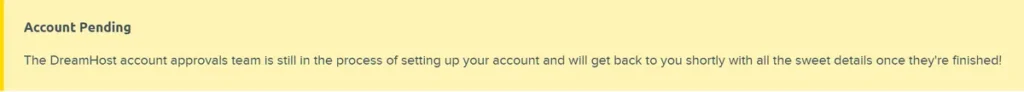 dream host account approval process