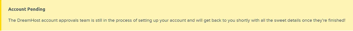dream host account approval process
